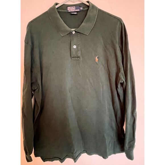 Polo by Ralph Lauren XL Men's Long Sleeve Hunter Green Polo Shirt - Picture 1 of 8